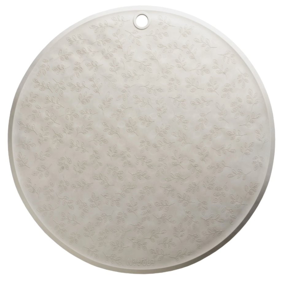Natruba 100% Natural Rubber Round Bath Math with Leaf Pattern