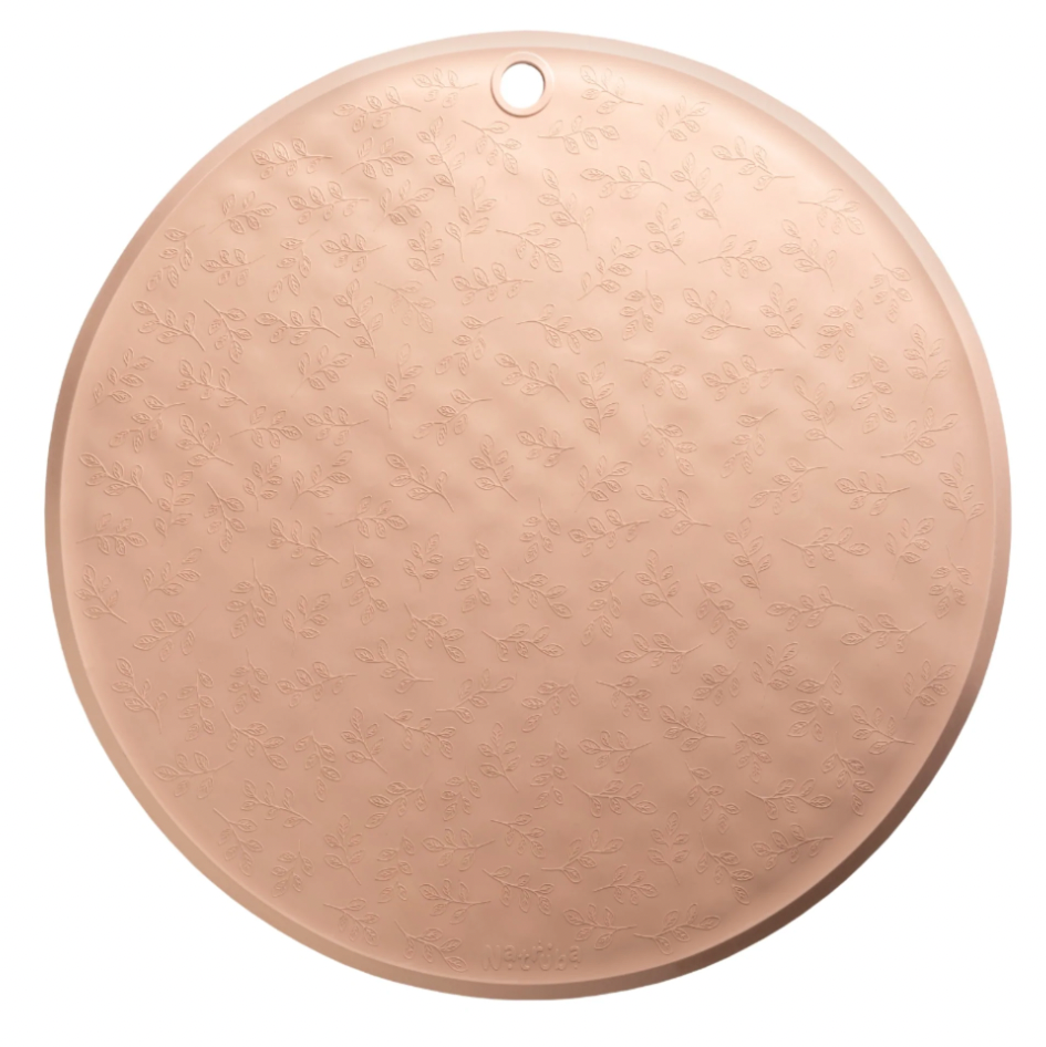 Natruba 100% Natural Rubber Round Bath Math with Leaf Pattern