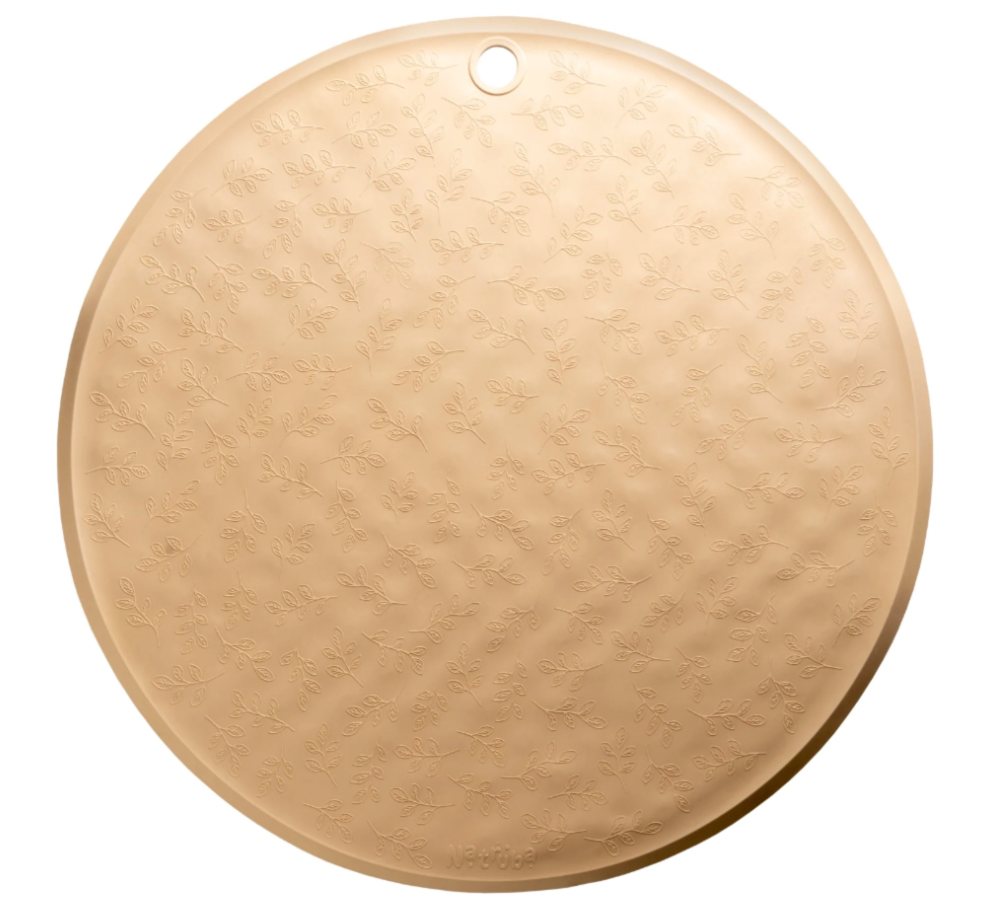 Natruba 100% Natural Rubber Round Bath Math with Leaf Pattern