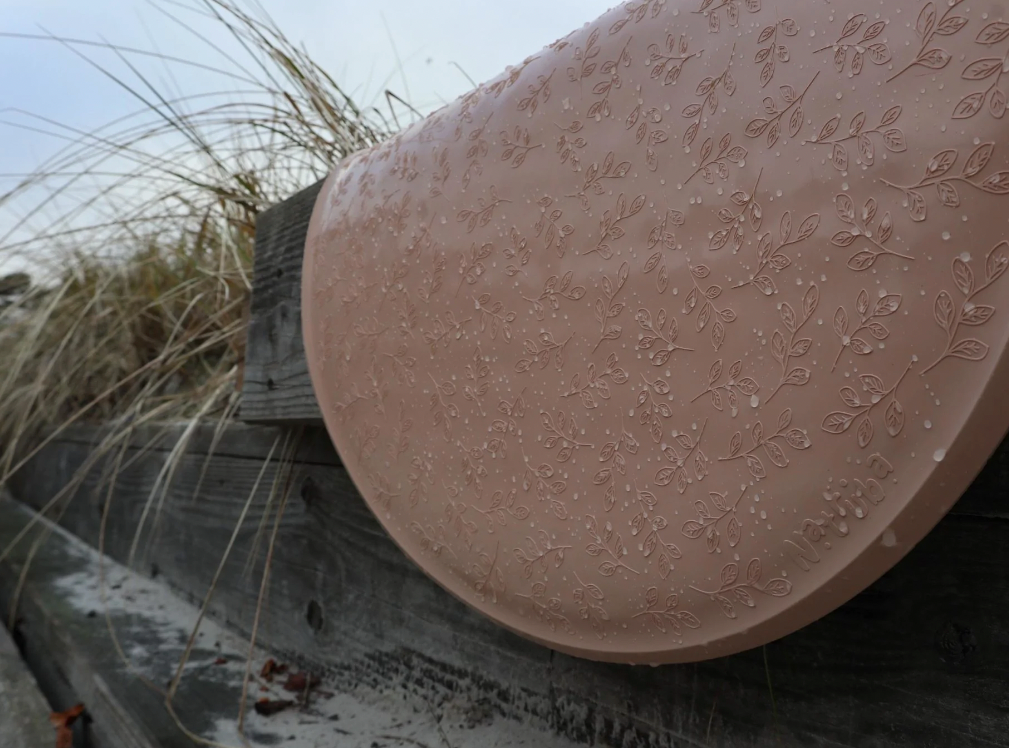 Natruba 100% Natural Rubber Round Bath Math with Leaf Pattern