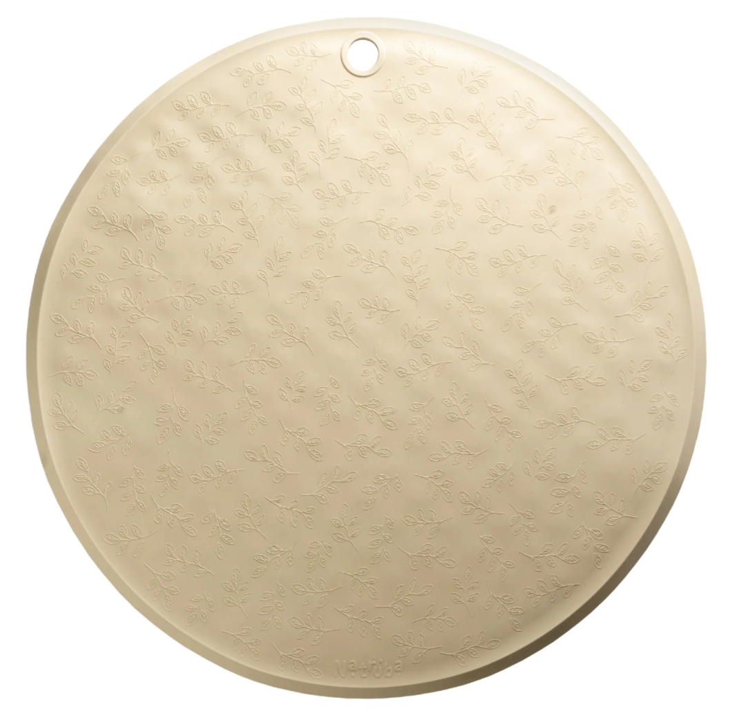 Natruba 100% Natural Rubber Round Bath Math with Leaf Pattern