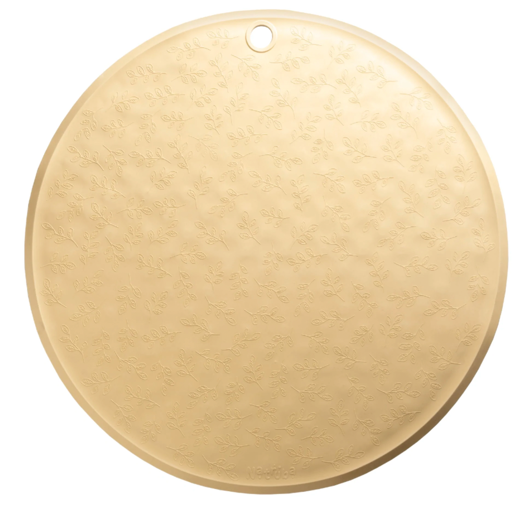Natruba 100% Natural Rubber Round Bath Math with Leaf Pattern