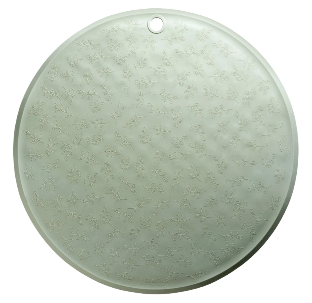 Natruba 100% Natural Rubber Round Bath Math with Leaf Pattern