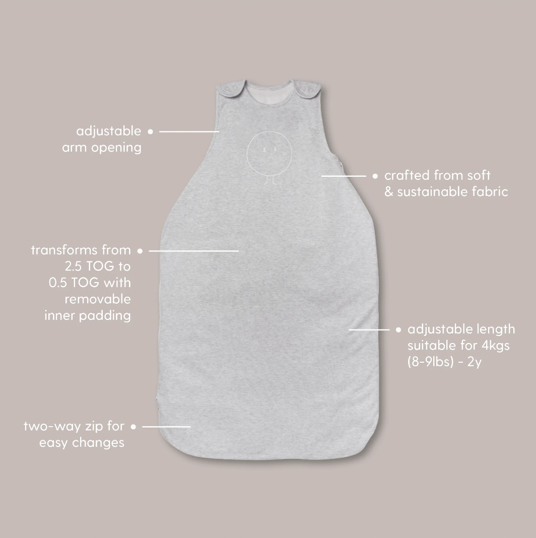 Baby Mori Signature Organic Cotton and Bamboo Fabric Multi TOG Clever Sleeping Bag