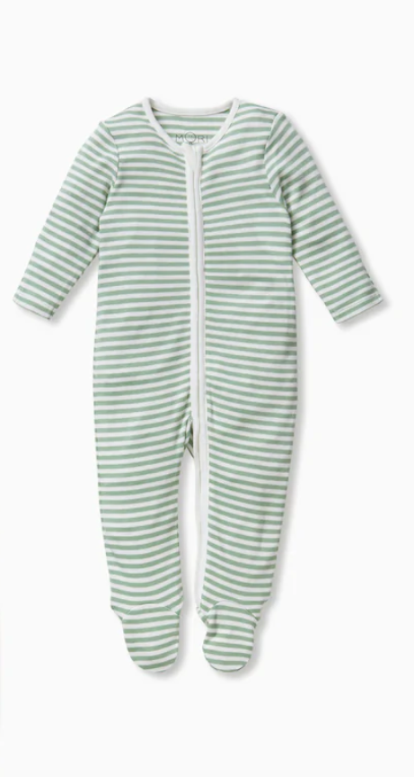 Baby Mori Signature Organic Cotton and Bamboo Zip-Up Sleepsuit