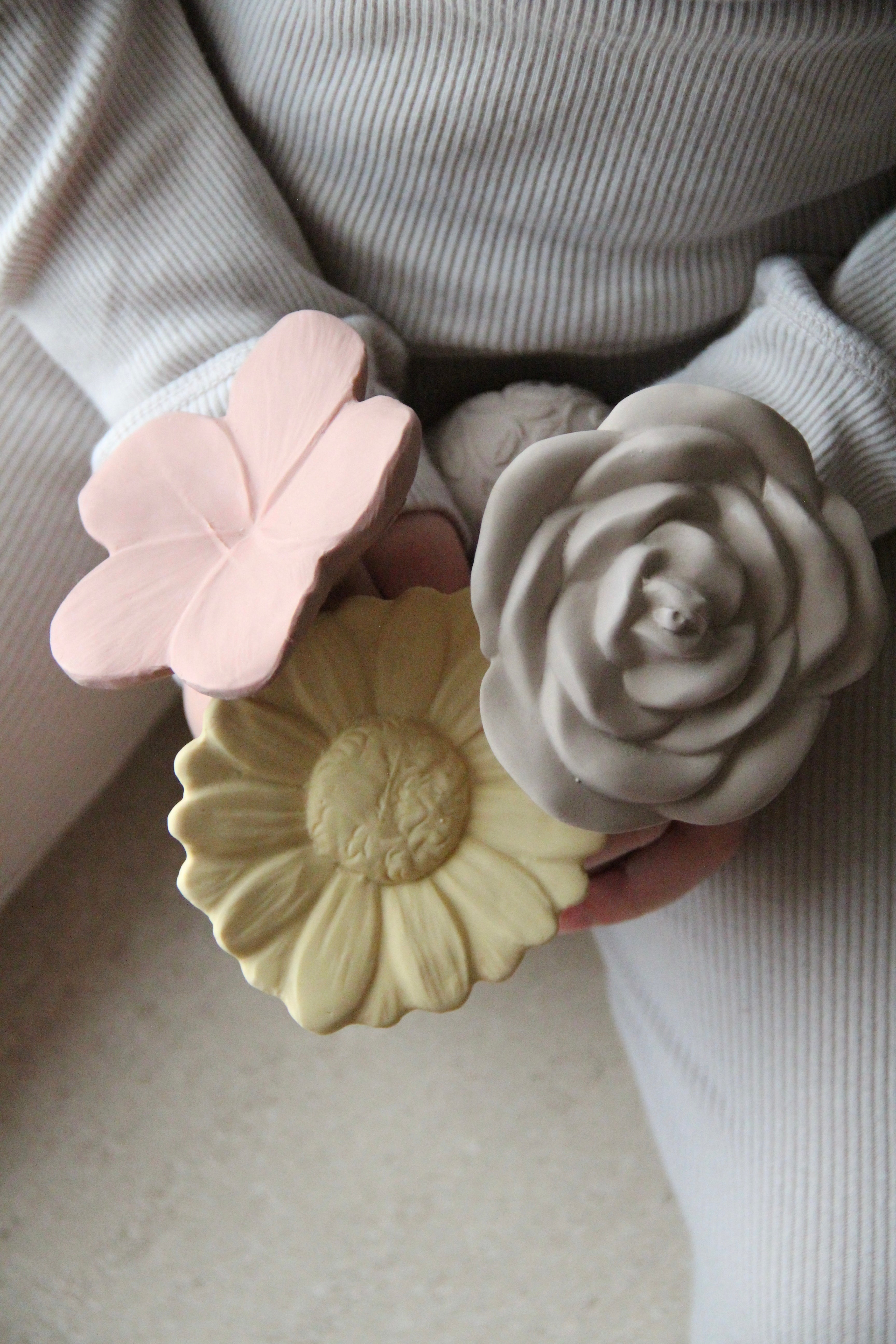 Natruba 100% Natural Rubber Baby Rattle - Flower Collection
