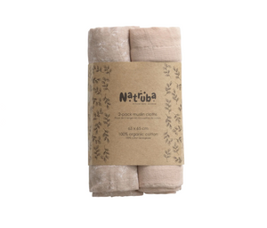 Open image in slideshow, Natruba 100% Organic Muslin Cloth (2-Pack)
