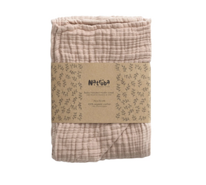 Open image in slideshow, Natruba 4-Layer 100% Organic Muslin Baby Hooded Bath Towel
