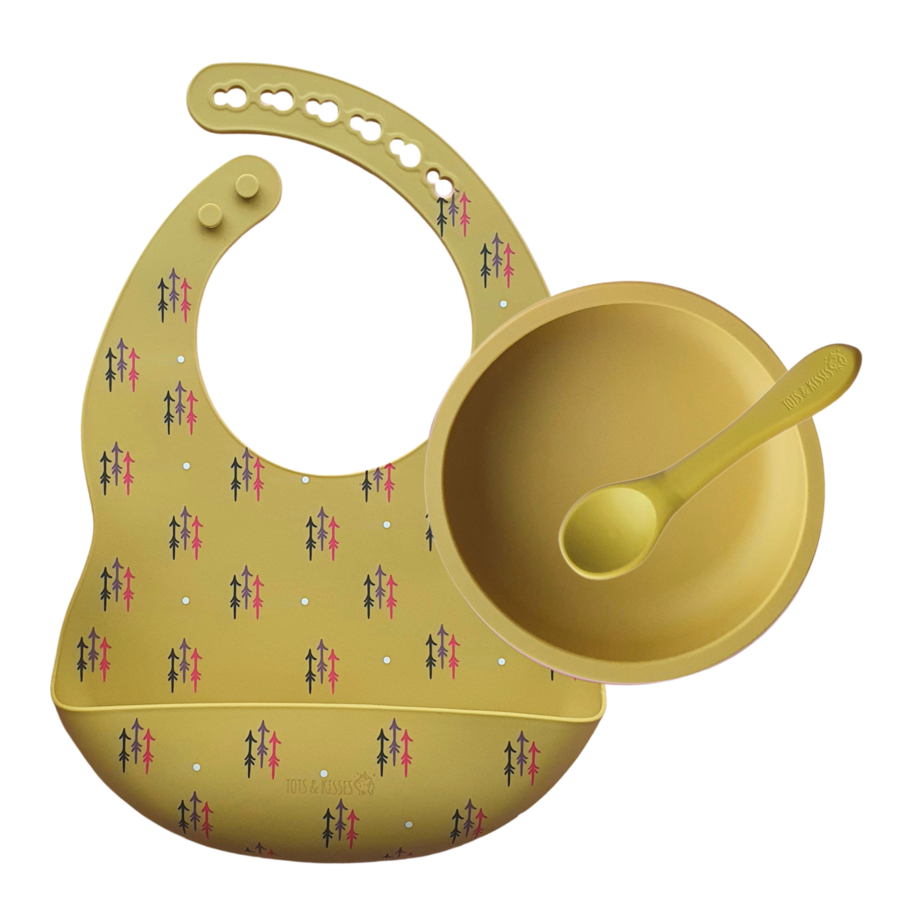 Tots & Kisses First Solids - Bib, Bowl, Spoon Set